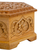 Wood jewelry box, 'Luxury Hexagon' - Hand-Carved Hexagonal Floral Walnut Wood Jewelry Box