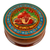 Wood jewelry box, 'Sweet Prophecy' - Pomegranate-Themed Painted Round Walnut Wood Jewelry Box