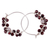 Garnet hoop earrings, 'Passionate Bubbles' - Sterling Silver and Natural Garnet Beaded Hoop Earrings
