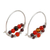 Multi-gemstone hoop earrings, 'Fearless Alignment' - Warm-Toned Multi-Gemstone Beaded Hoop Earrings
