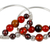 Multi-gemstone hoop earrings, 'Fearless Alignment' - Warm-Toned Multi-Gemstone Beaded Hoop Earrings