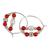 Carnelian and cultured pearl hoop earrings, 'Courageous Me' - Cultured Pearl and Natural Carnelian Beaded Hoop Earrings