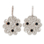 Agate filigree dangle earrings, 'Mysterious Madame' - Floral Filigree Dangle Earrings with Black Agate Cabochons
