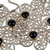 Pendientes colgantes de filigrana de ágata - Pendientes colgantes de filigrana floral con cabujones de ágata negra