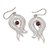 Garnet filigree dangle earrings, 'Passion at the Forest' - Polished Pomegranate-Shaped Garnet Filigree Dangle Earrings
