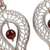 Garnet filigree dangle earrings, 'Passion at the Forest' - Polished Pomegranate-Shaped Garnet Filigree Dangle Earrings