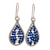 Lapis lazuli beaded dangle earrings, 'Sky's Intellect' - Polished Drop-Shaped Lapis Lazuli Beaded Dangle Earrings