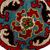 Eslinga de seda bordada - Eslinga de seda floral bordada Iroqi en rojo y azul