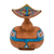 Ceramic decorative vase, 'Magical Heritage' - Classic Handcrafted Blue and Brown Ceramic Decorative Vase