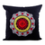 Hand-embroidered suzani cotton cushion cover, 'Mandala Glam' - Black Hand-Embroidered Suzani Cotton Mandala Cushion Cover