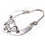 Pendientes aro plata de ley - Pendientes de aro románticos de plata de ley con diseño floral y alto pulido
