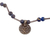 Lapis lazuli station choker pendant necklace, 'Royal Ancestry' - Lapis Lazuli and Recon Turquoise Station Pendant Necklace