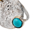 Sterling silver cocktail ring, 'Islands of Hope' - Textured and Polished Round Recon Turquoise Cocktail Ring