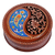 Wood jewelry box, 'Elysium Treasure in Blue' - Paisley and Floral-Themed Walnut Wood Jewelry Box in Blue