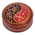 Joyero de madera - Joyero de madera de nogal con temática floral y paisley en rojo