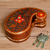 Wood puzzle box, 'Paisley & Passion' - Paisley-Shaped Walnut Wood Puzzle Box with Floral Details