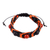 Carnelian beaded macrame bracelet, 'Oranges Calls' - Orange and Black Nylon Macrame Bracelet with Carnelian Gems