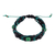 Makramee-Armband aus Jadeperlen - Makramee-Armband aus grünem und schwarzem Nylon mit Jadesteinen