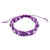 Amethyst beaded macrame bracelet, 'Purple Calls' - Purple and White Nylon Macrame Bracelet with Amethyst Gems