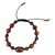 Multi-gemstone beaded macrame bracelet, 'Weaving Courage' - Multi-Gemstone Black Waxed Nylon Macrame Bracelet