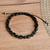 Armband aus Hämatit- und Obsidianperlen - Handgefertigtes Makramee-Armband aus dunklem Hämatit und Obsidian