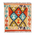 Wool area rug, 'Delightful Flair' (1.5x1.5) - 1.5x1.5 Uzbek Hand-Knotted Rhombus-Themed Wool Area Rug