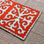 Alfombra de lana, (3x4,5) - Alfombra clásica geométrica de lana Shyrdak en tonos rojos (3x4,5)