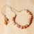 Halskette aus Keramikperlen - Verstellbare Halskette aus Keramikperlen in Orange und Rosa