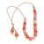 Halskette aus Keramikperlen - Verstellbare Halskette aus Keramikperlen in Orange und Rosa