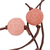 Collar de cuentas de cerámica - Collar ajustable con cuentas de cerámica rosa y marfil