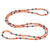 Ceramic beaded necklace, 'Current colours' (large) - Hand-Painted Ceramic Beaded Long Necklace (Large)