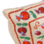Kissenbezug aus bestickter Seide - Elfenbeinfarbener und roter Granatapfel-bestickter Kissenbezug aus Seide