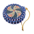 Hand-painted ceramic ornament, 'Hypnotic Folklore' - Painted Swirl-Patterned Blue and Yellow Ceramic Ornament