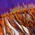 Ikat-Seidenschal - Handgewebter Seidenschal mit Ikat-Muster in Lila und Blau