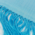 Pañuelo de seda - Pañuelo de seda 100% azul suave tejido a mano con flecos
