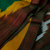 Pañuelo de seda ikat - Bufanda de seda tejida tradicional a mano con estampado ikat colorido