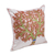 Embroidered silk cushion cover, 'Arcadia's Tree' - Tree-Themed Embroidered Silk Cushion Cover in Green and Red