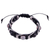 Chalcedony and vulcanite macrame bracelet , 'Shambhala Elegance' - Chalcedony and Stone Beaded Macrame Shambhala-Style Bracelet