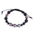 Multi-gemstone and vulcanite beaded wristband bracelet, 'Shambhala Delight' - Handmade Multi-Gemstone Macrame Shambhala-Style Bracelet