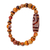 Multi-gemstone beaded stretch bracelet, 'Two-Eyed Dzi' - 2-Eyed Dzi Multi-Gemstone Beaded Stretch Pendant Bracelet