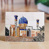 Wandkunst mit mehreren Edelsteinen, „Samarkand“ – Handgefertigte traditionelle Wandkunst mit mehreren Edelsteinen aus Samarkand