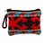 Cotton and wool coin purse, 'Ancestral Fortune' - Geometric-Patterned Red Zippered Cotton and Wool Coin Purse