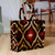 Silk velvet handle bag, 'Luxurious World' - Classic-Patterned Beige and Red Silk Velvet Handle Bag