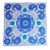 Seidentuch - Handgewebter quadratischer Schal aus 100 % blauer Seide mit Paisley-Motiv