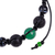 Multi-gemstone beaded macrame bracelet, 'Green Realms' - Adjustable Green and Black Multi-Gemstone Beaded Bracelet