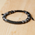 Hematite and obsidian beaded macrame bracelet, 'Clear Spirit' - Natural Hematite and Obsidian Beaded Macrame Bracelet