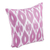 Cotton cushion cover, 'Pink Tradition' - Classic Ikat Patterned Pink and White Cotton Cushion Cover