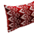Silk cushion cover, 'Crimson Era' - Handcrafted Crimson and White Bakhmal Silk Cushion Cover