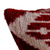 Silk cushion cover, 'Crimson Era' - Handcrafted Crimson and White Bakhmal Silk Cushion Cover