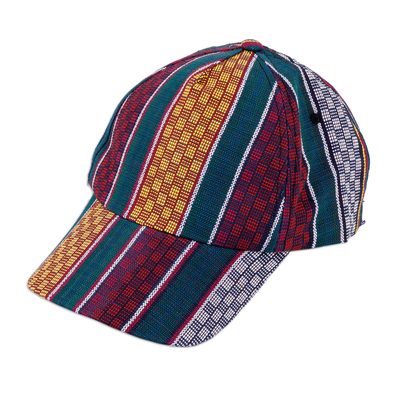 Gorra de béisbol de algodón - Gorra de béisbol de algodón multicolor con estampado de janda hecha a mano